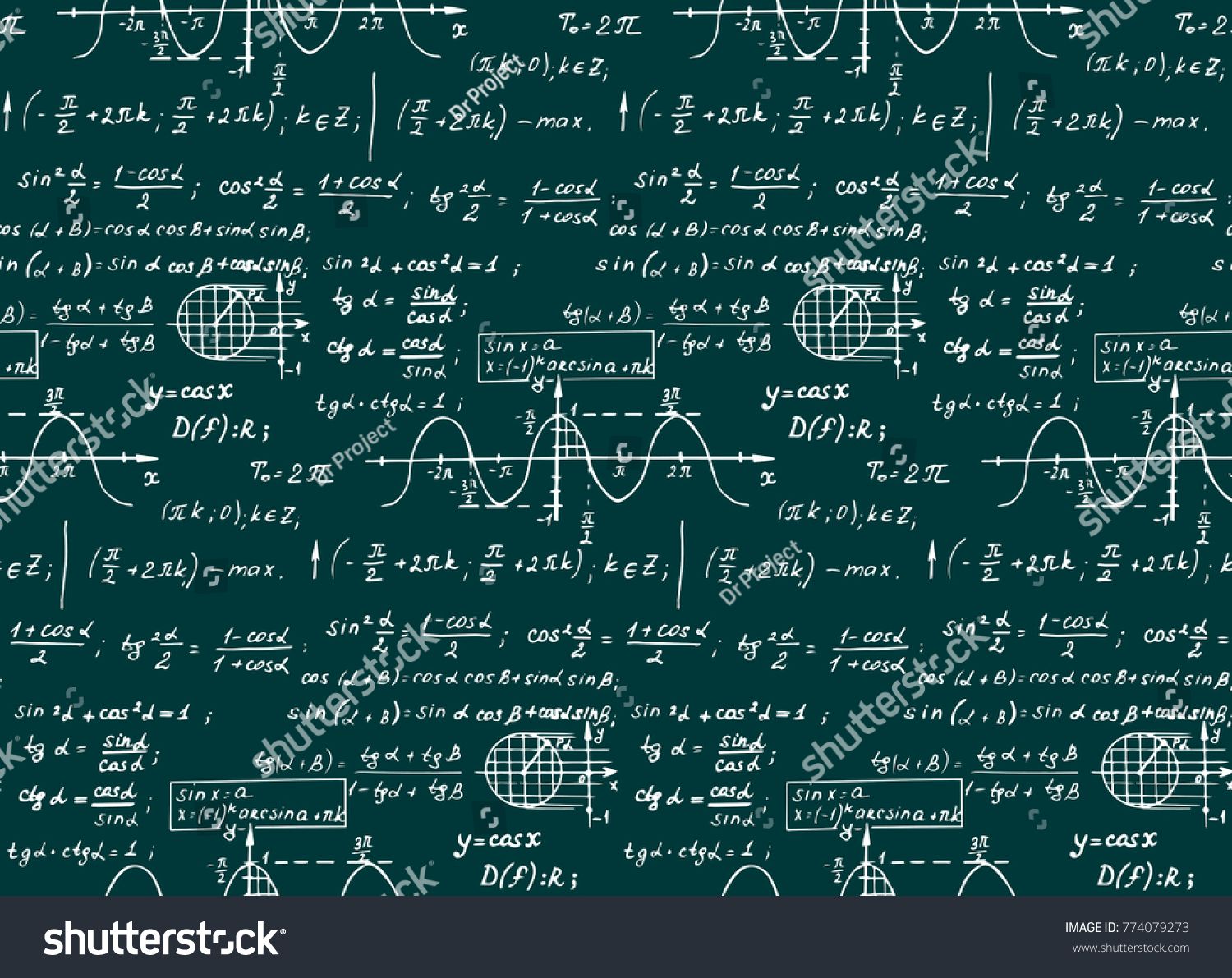 Retro Education And Scientific Background Trigonometry Law Theory