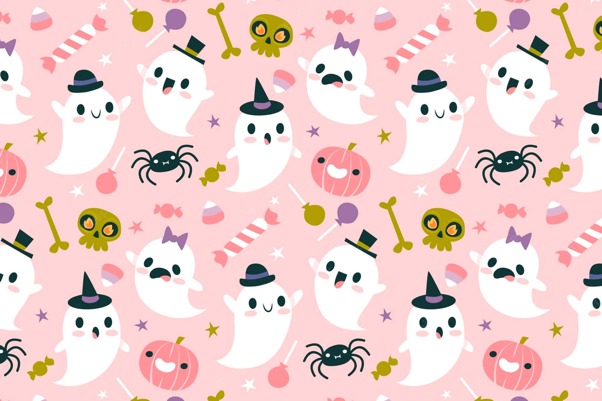 Pink Halloween Background Wallpaper
