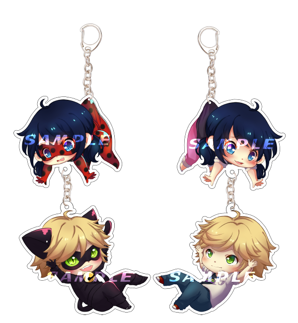 Ladybug And Chat Noir Keychains By Criis Chan