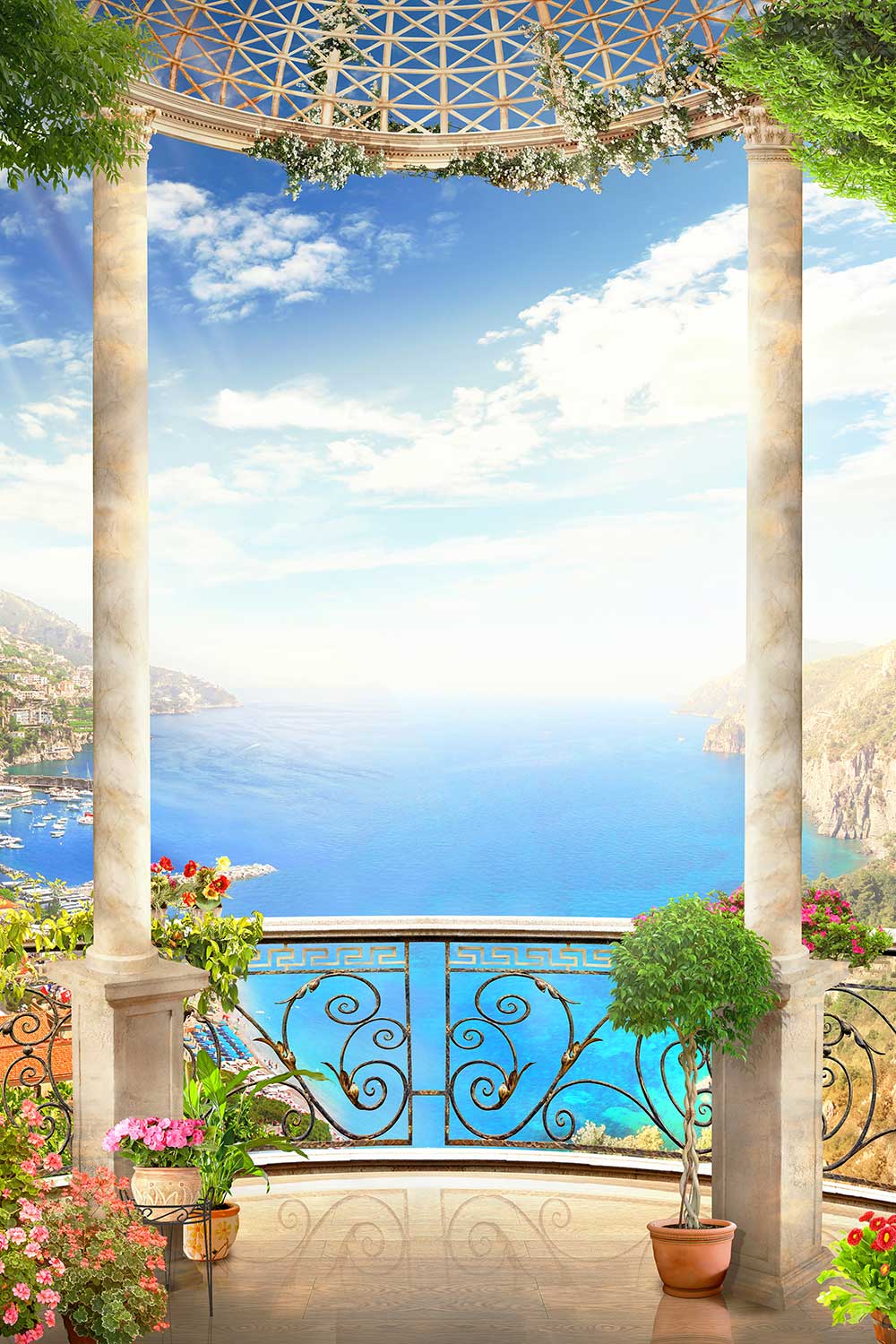 beibehang Custom photo wallpaper 3D mural wallpaper 3D stereo beach balcony  seascape blue sky white wall living room mural - AliExpress