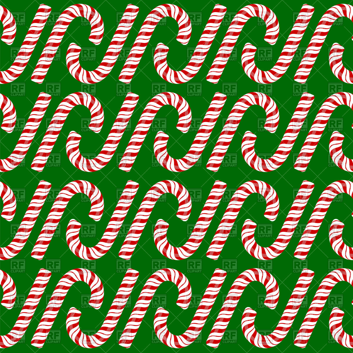 Candy canes on green background Vector Image 90907