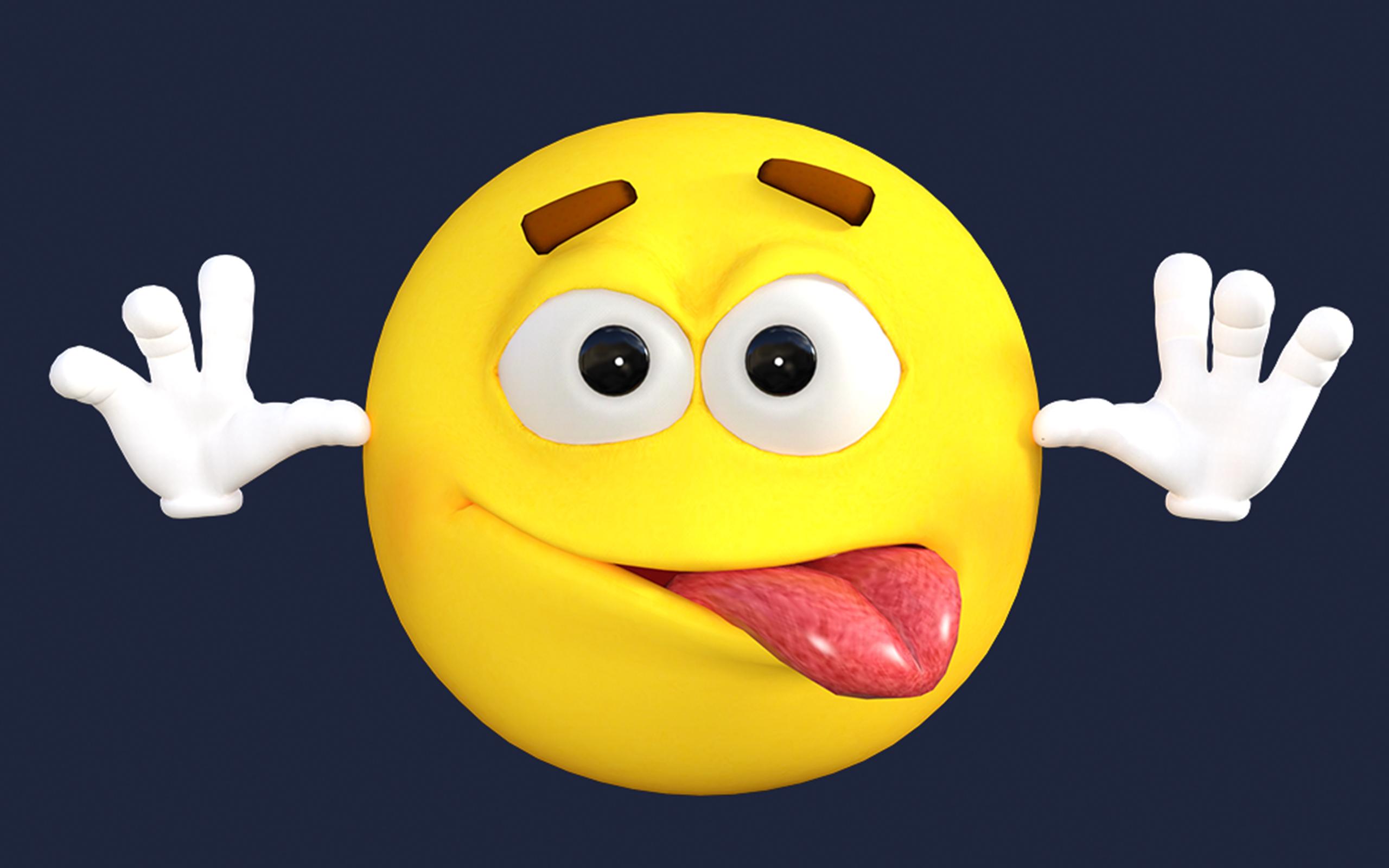 3D Render of a Zany Emoji Sticking Out Its Tongue