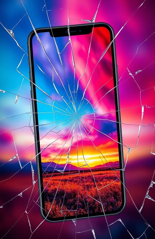 Realistic Cracked Screen Wallpaper