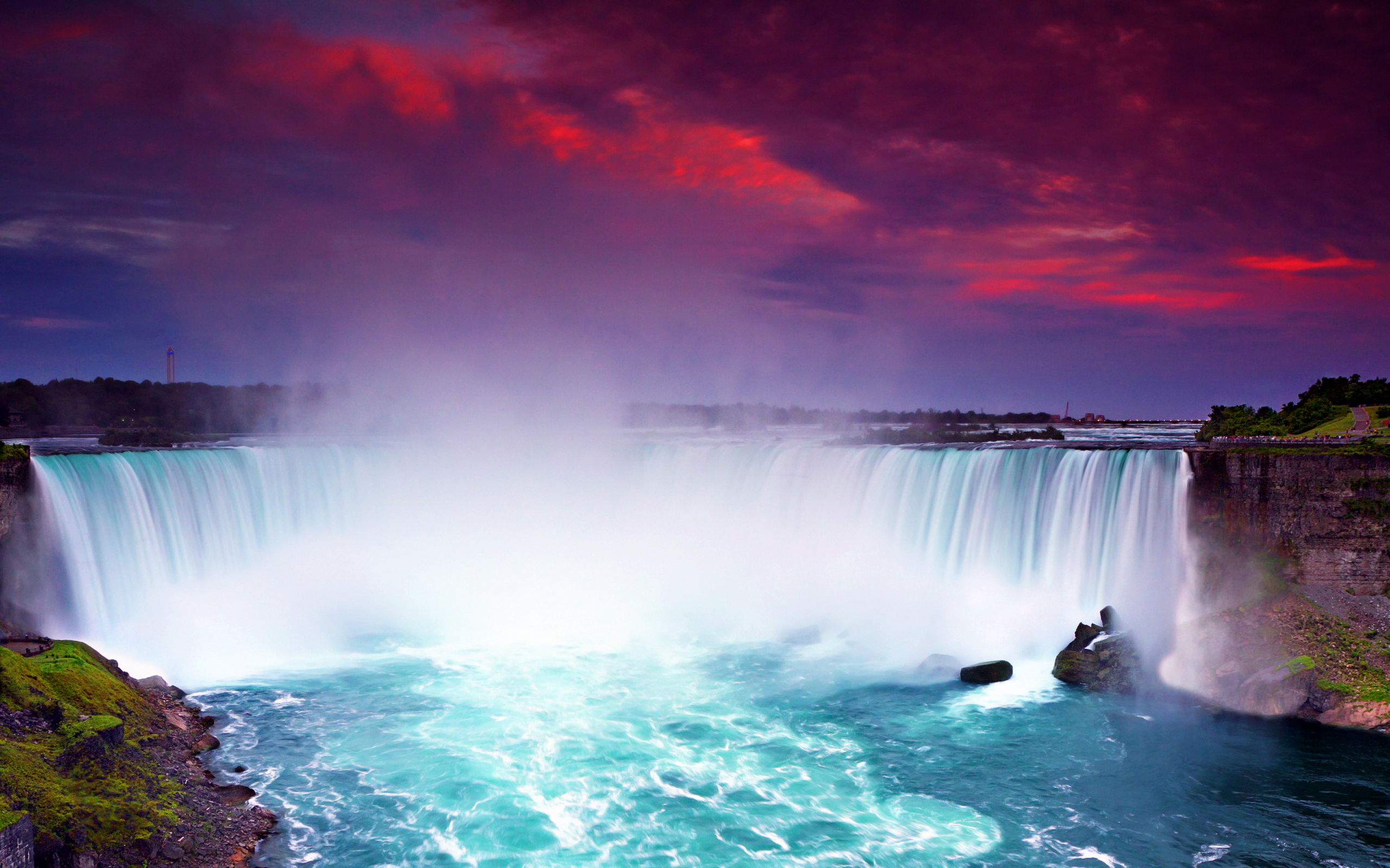 Niagara Falls At Night Lights Hd Wallpaper For Desktop 2560x1600