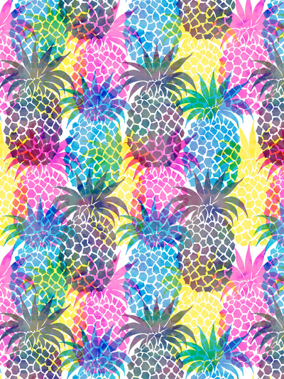 Pineapple Cmyk Repeat Art Print By Schatzi Brown Image