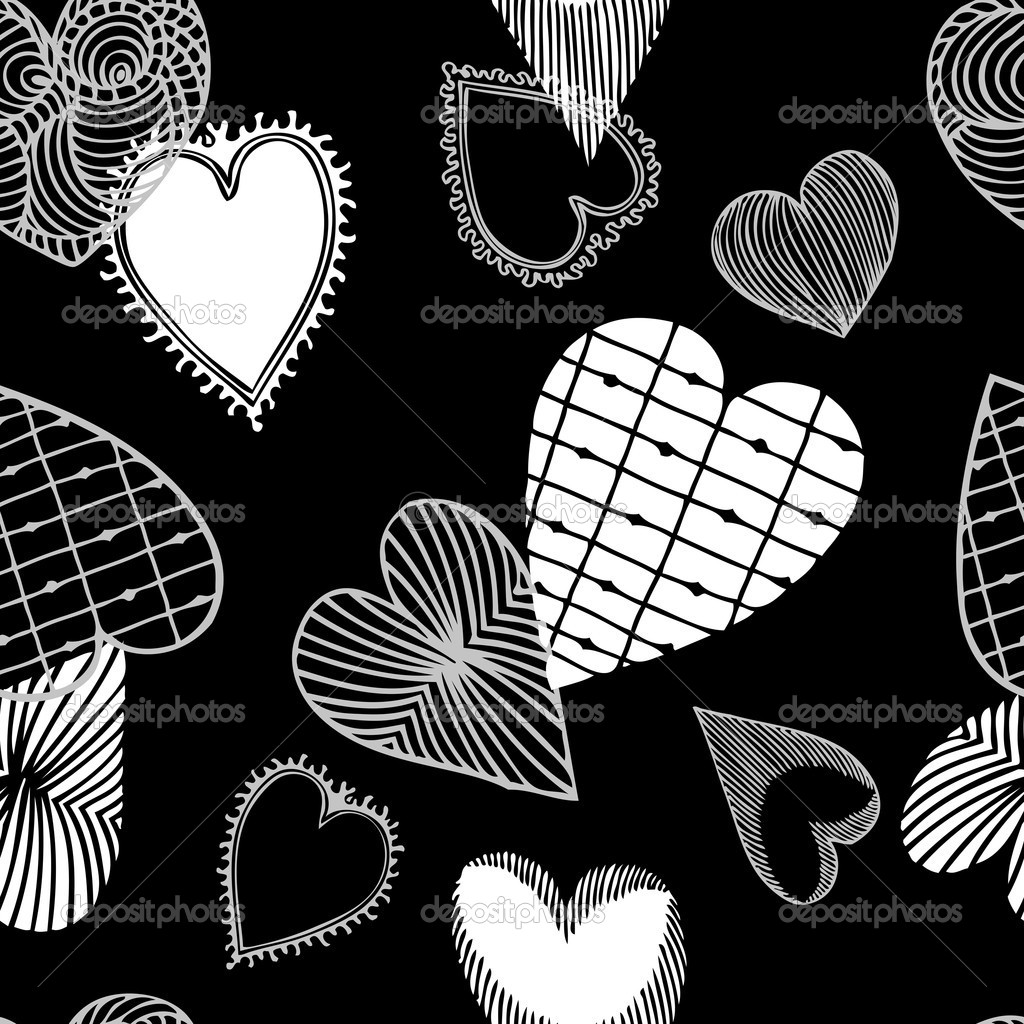 Background Designs Black And White Hearts