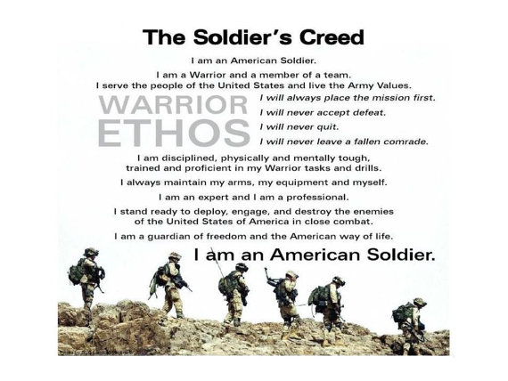Soldier Creed Print Military Army Navy Marines Air Force Coast