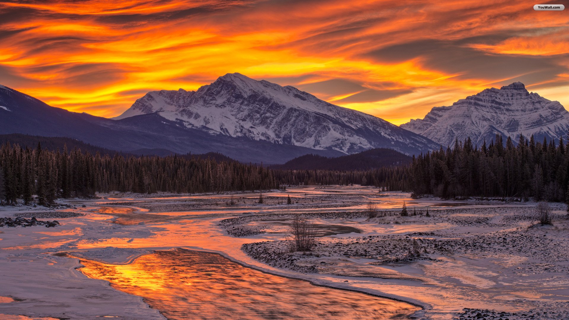 Mountain Sunset HD Wallpaper Background Image