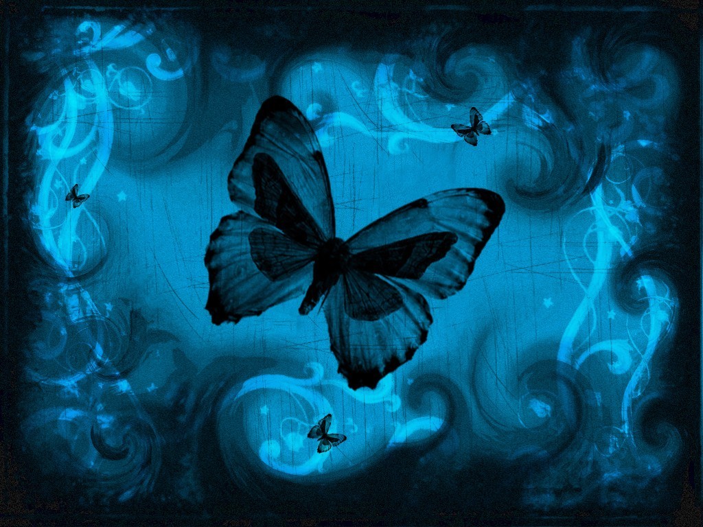 Butterfly Design Wallpaper Blue Beautiful