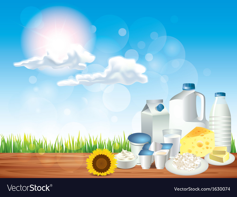 Dairy Sunny Background Royalty Vector Image