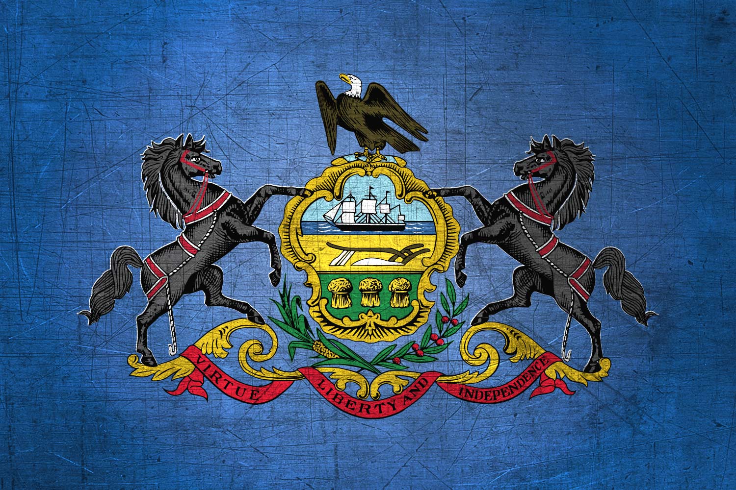 Pennsylvanian Flag Metal Of Pennsylvania It For