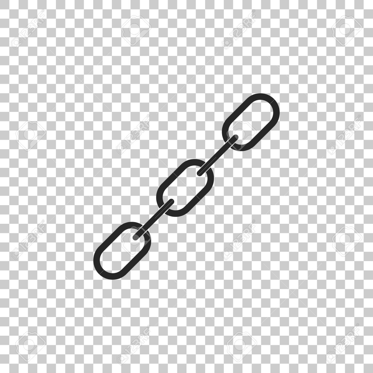 Chain Link Icon Isolated On Transparent Background Single