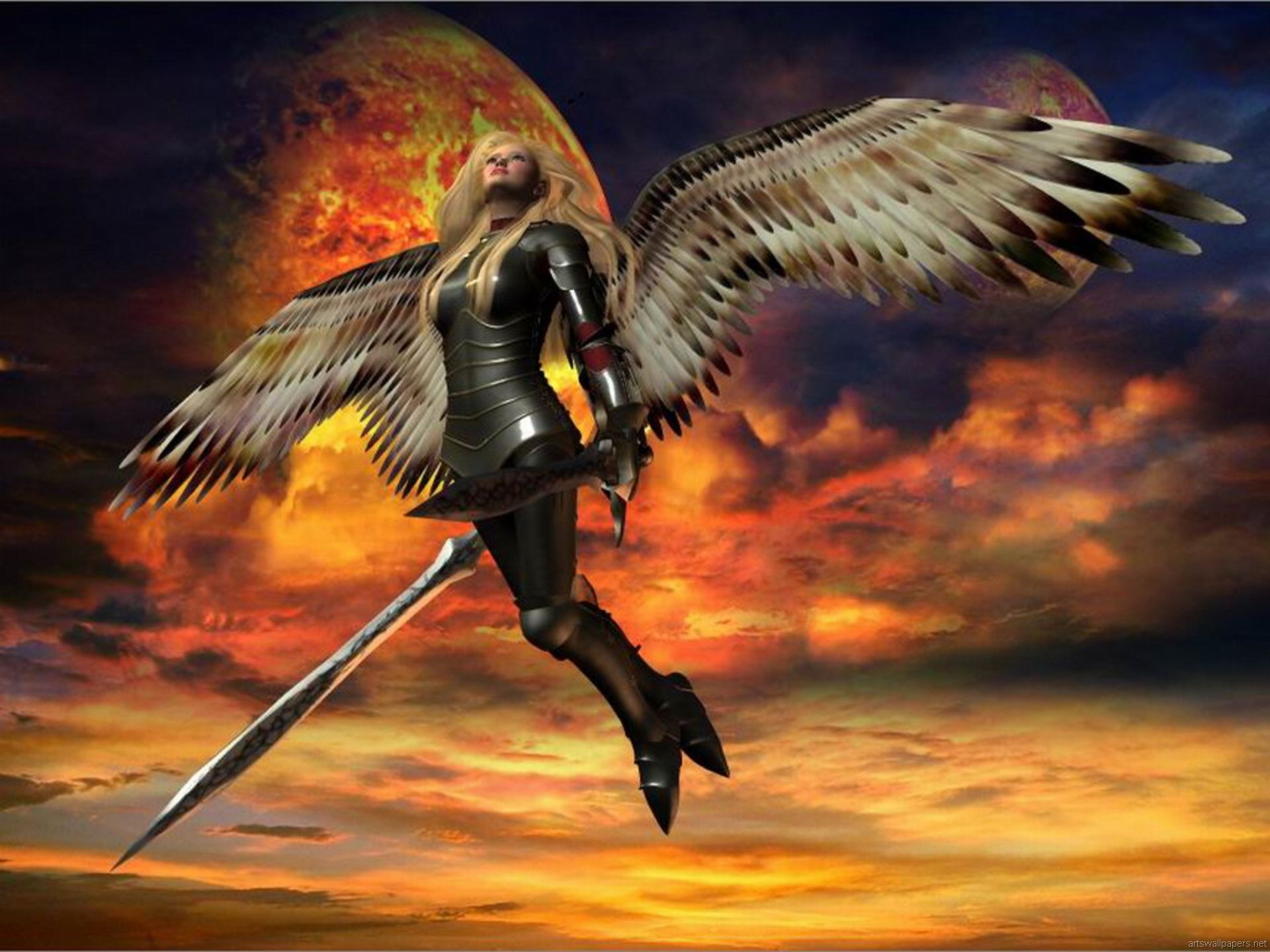 Angel Warrior Puter Wallpaper Desktop Background
