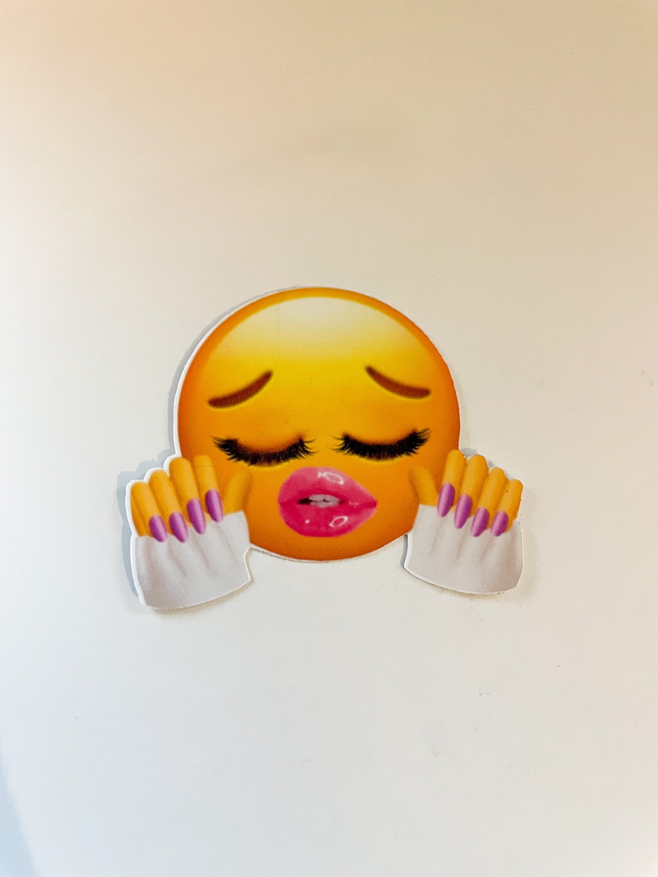 Funny Baddie Nails And Lips Emoji Sticker Decal Norway