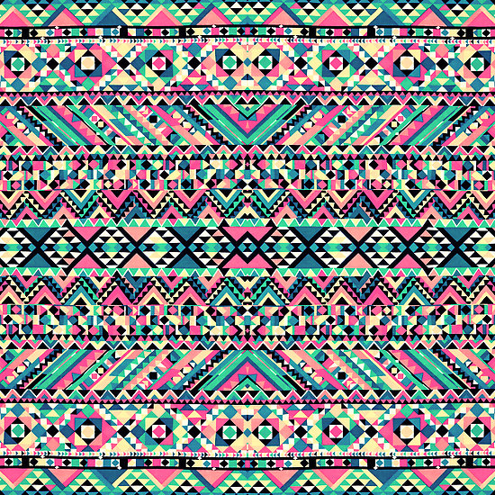 Portfolio Pink Turquoise Girly Aztec Andes Tribal Pattern