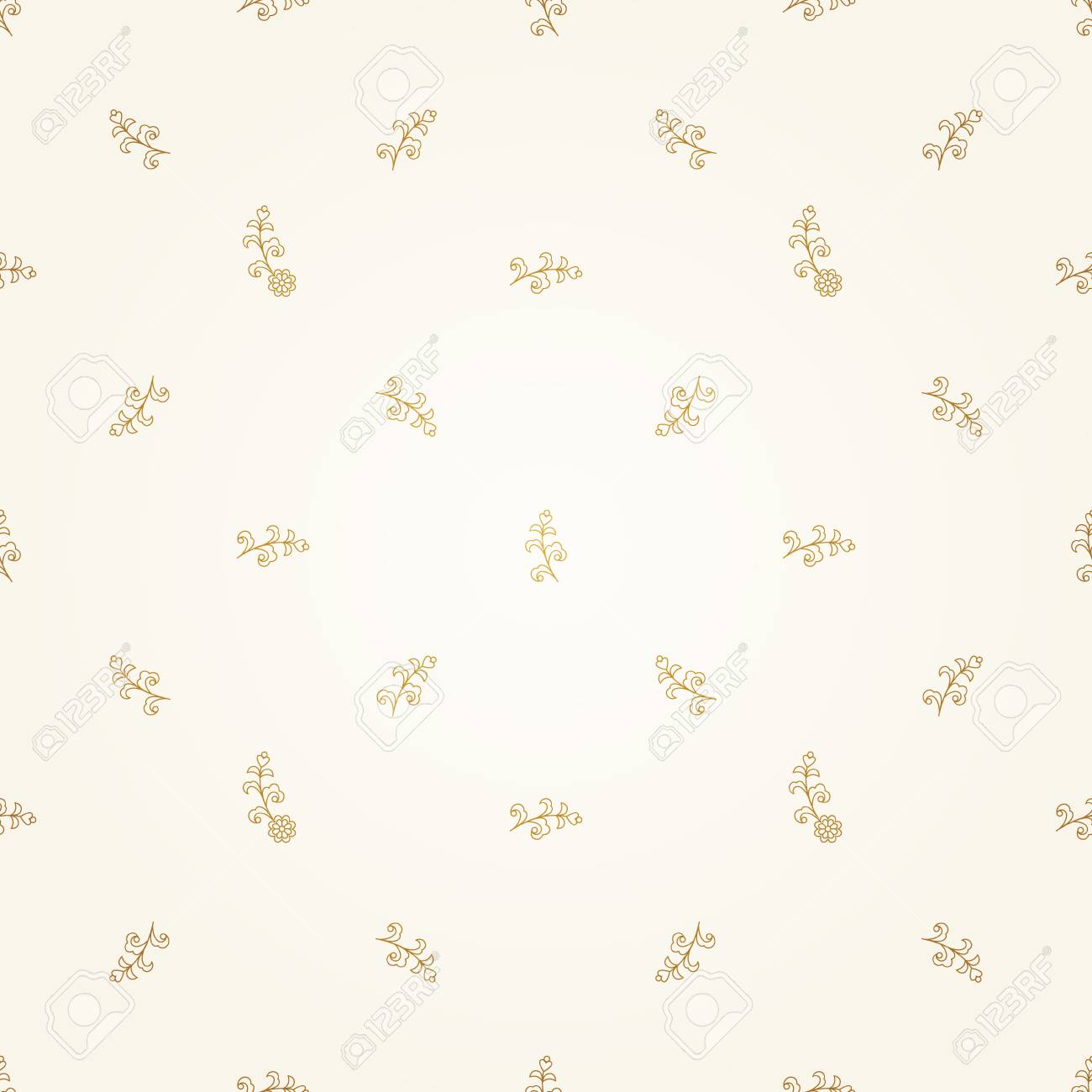 Vector Seamless Pattern With Floral Ornament Vintage Design
