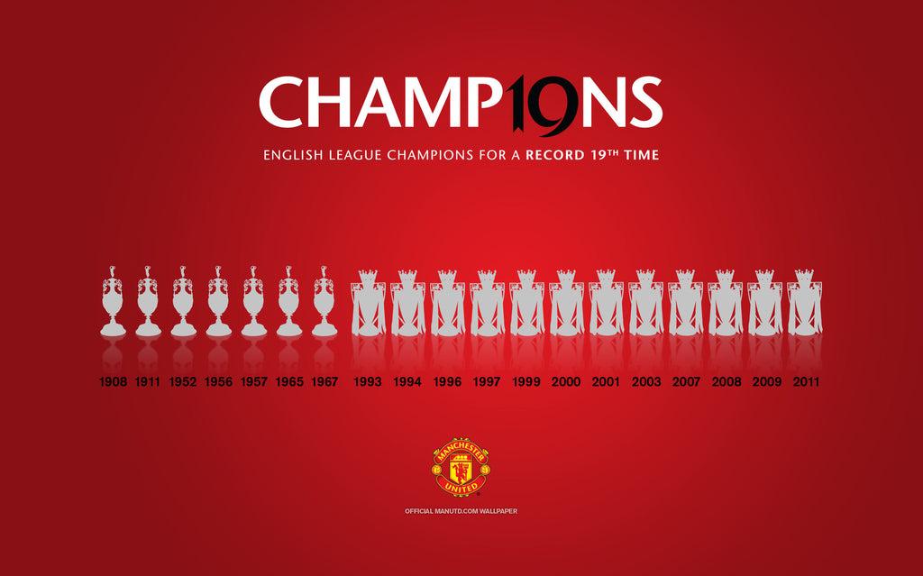 Manchester United League Titles Buy High Quality Posters And