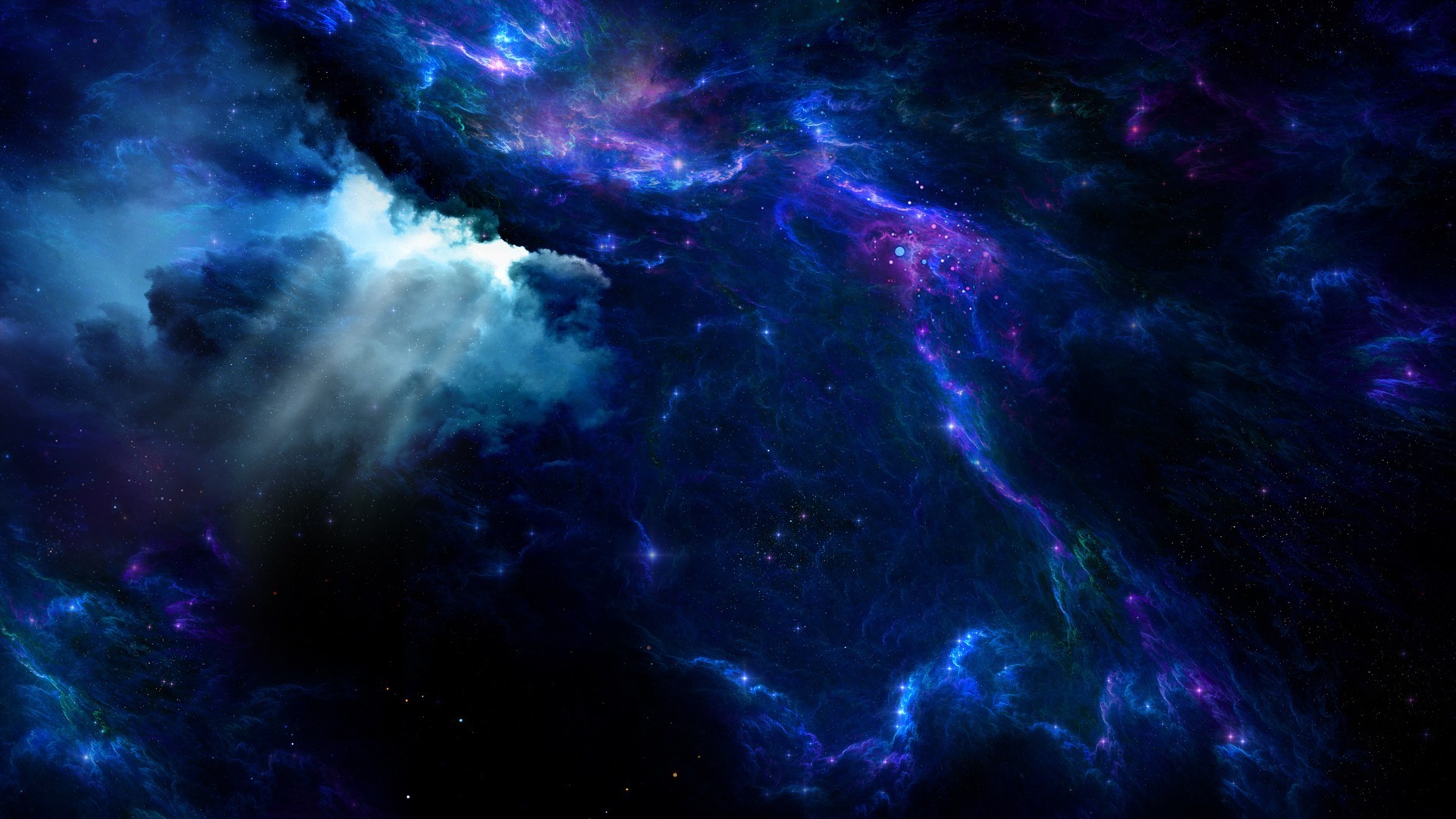 Glowing Blue Nebula Wallpaper