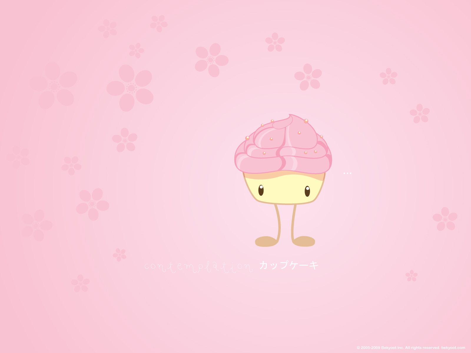 Hello Kitty Wallpaper with Cupcake and Bow