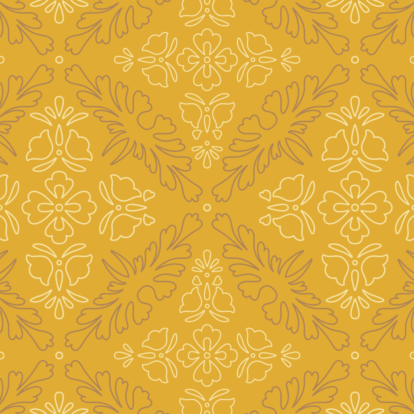 Ornate Outline Peel And Stick Removable Wallpaper