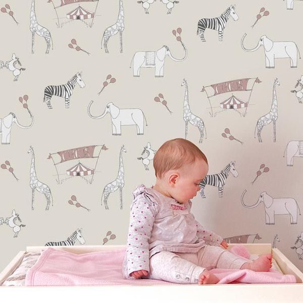Animal Wallpaper Theme For Nursery Room Baby Bedroom
