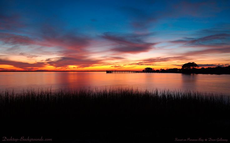 Sunset on Panacea Bay an iridescent sea of shimmering ripples on