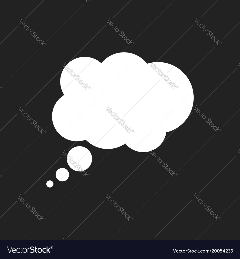 Thought Bubble On Black Background Infographic Vector Image