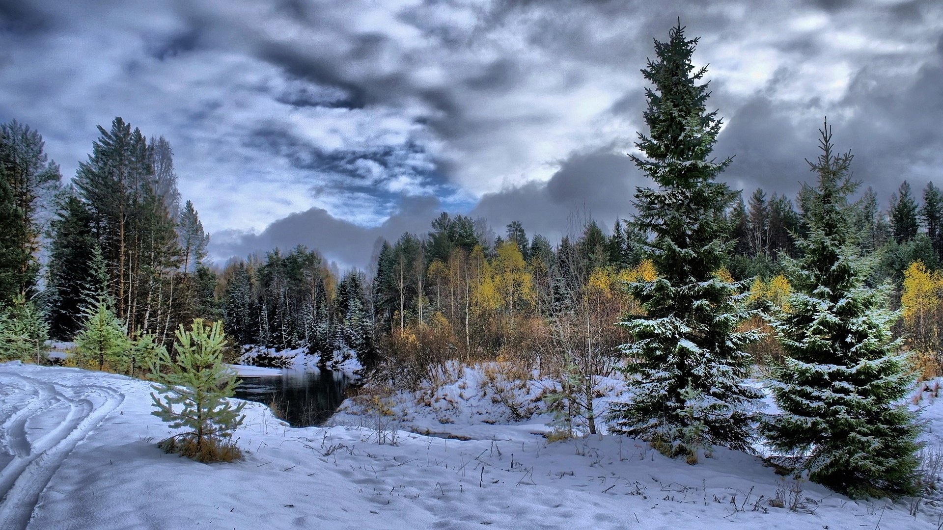 Scenic Winter HD Background Wallpaper Amazing
