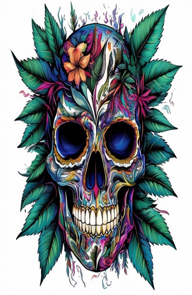 Wallpaper Of Weed Skull