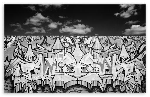 Graffiti Black And White HD Wallpaper For Standard Fullscreen