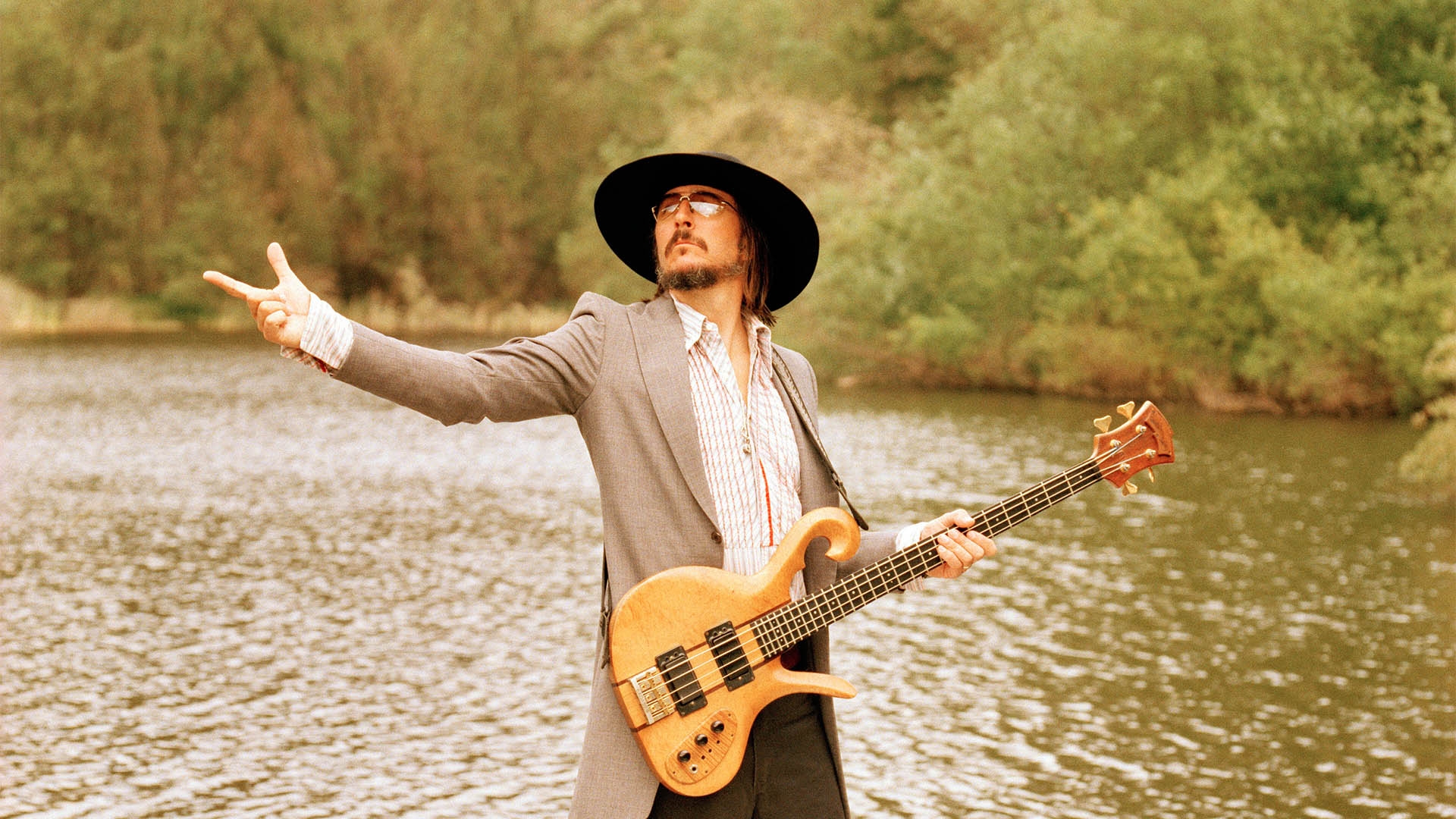 Wallpaper Primus Guitar Lake Hat Daylight