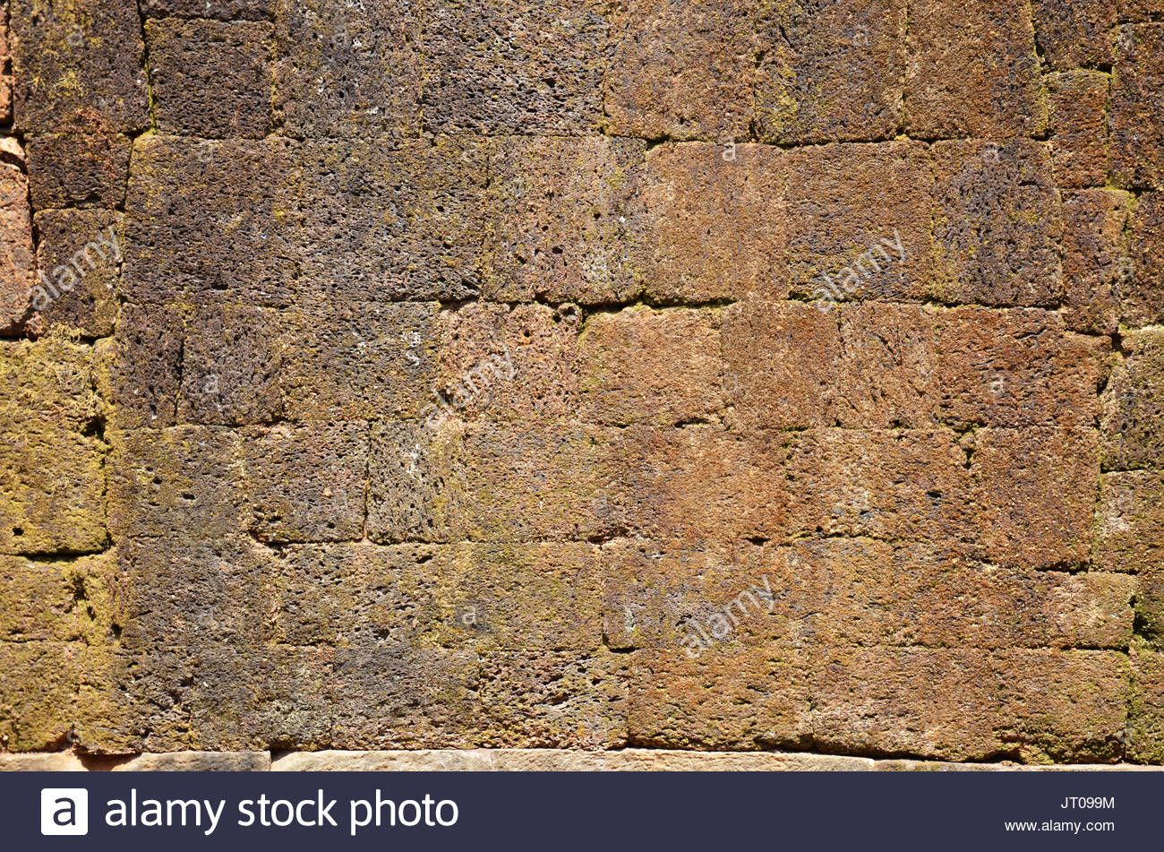 Ancient Floor Laterite Stone Background At Archaeological Site Wat