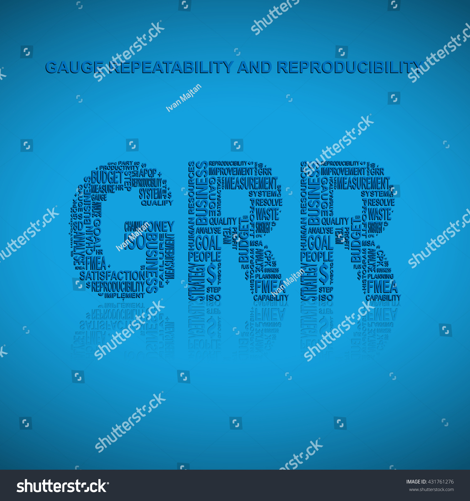 Gauge Repeatability Reproducibility Typography Background Blue