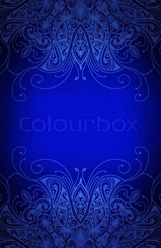 Royal Blue Wedding Background Design Vintage Vector Pattern