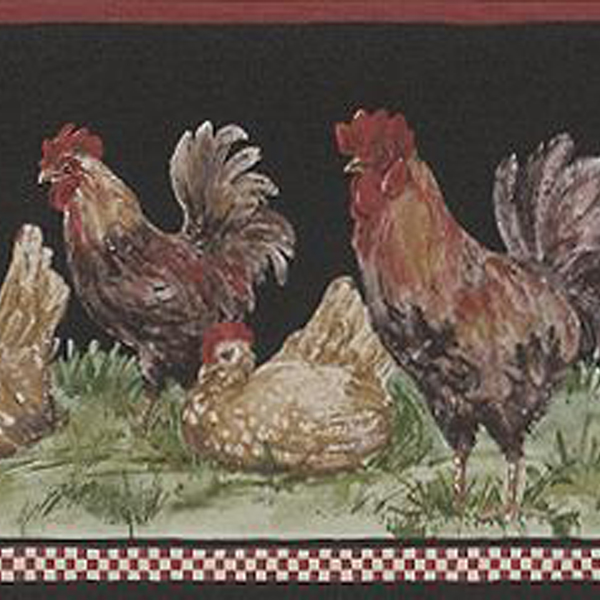 Black Chicken Walk Brewster Wallpaper Borders