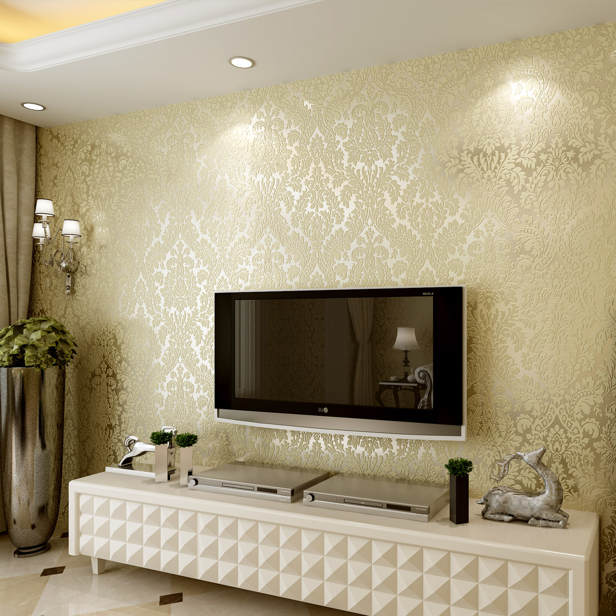 Europe Living Room Wood Fiber Wallpaper Ikea Papel De Parede Flores