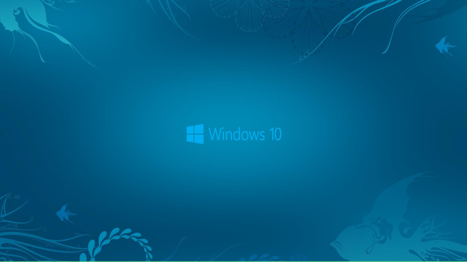 Windows 10 Wallpaper in Abstract Deep Blue See and New Logo HD