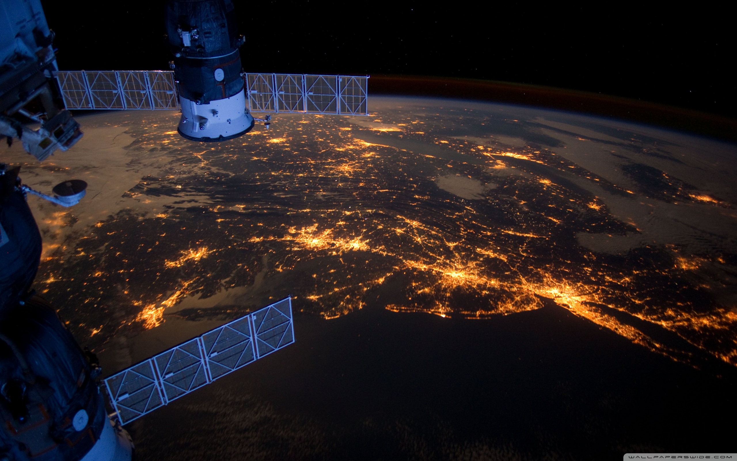 Atlantic Coast At Night Nasa International Space Station Ultra