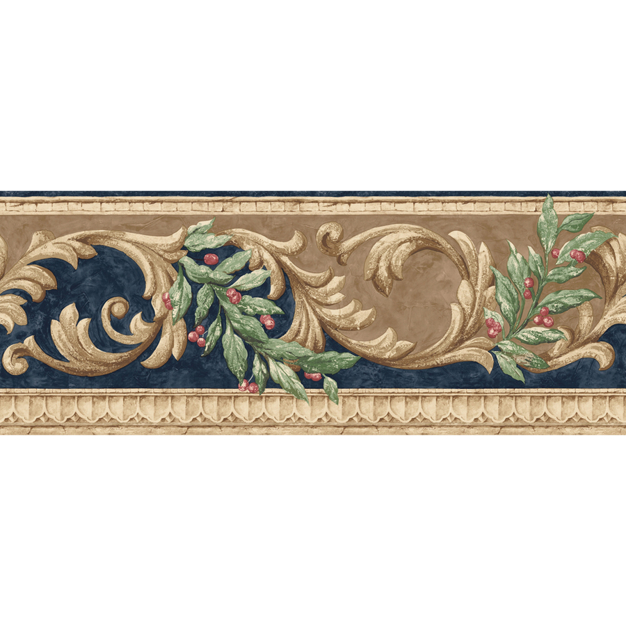 Free download roth 8 Navy And Brown Scroll Prepasted Wallpaper Border