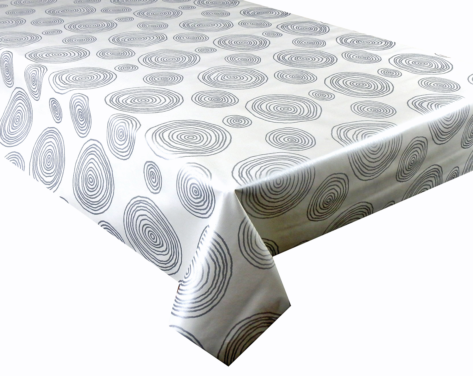 White Background With Silver Circles Design Wipe Clean Textile Backed