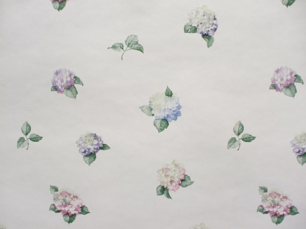 White Wallpaper with Multi Color Hydrangea by Sunworthy Pattern 1024x768