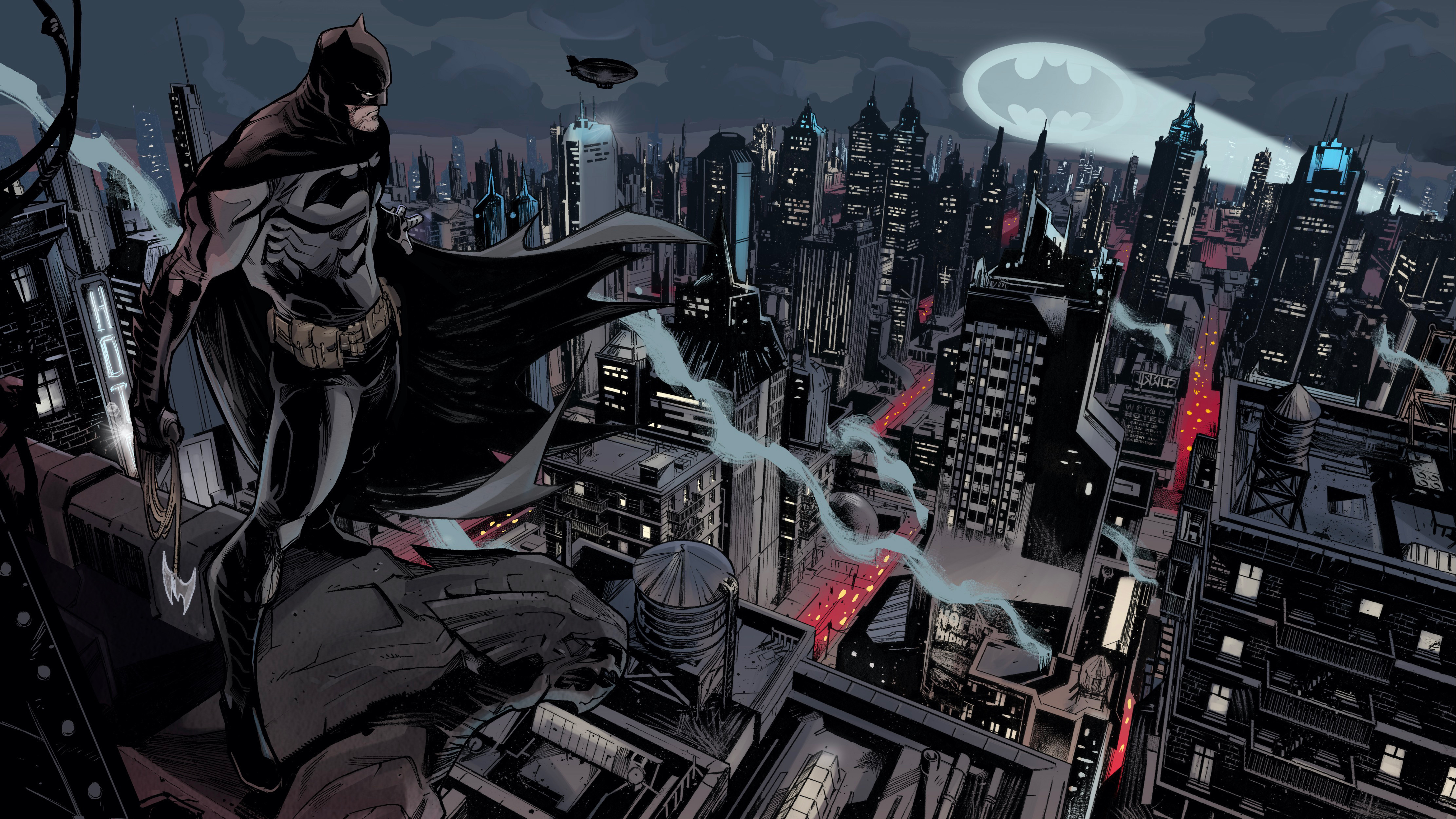 Batman Gotham City Dc Comics 4k Wallpaper HD Superheroes Image