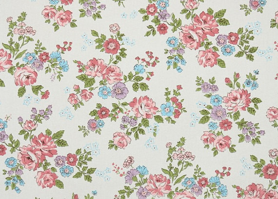 S Vintage Wallpaper Pink Aqua And By Hannahstreasures On