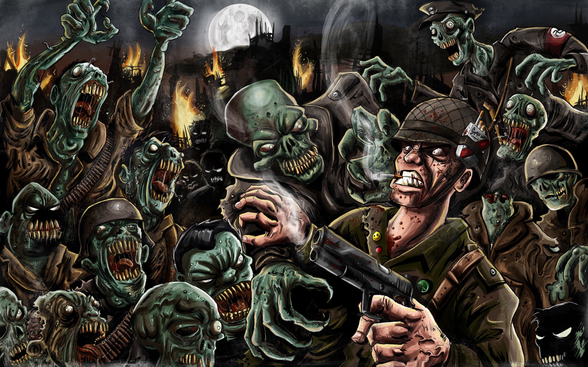 Horror Monsters Creatures Scary Soldiers Warriors Wallpaper Background