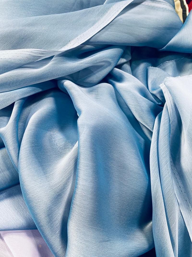 New Duchess Deseray Silk Poly Chiffon Sheer Fabric Light Blue