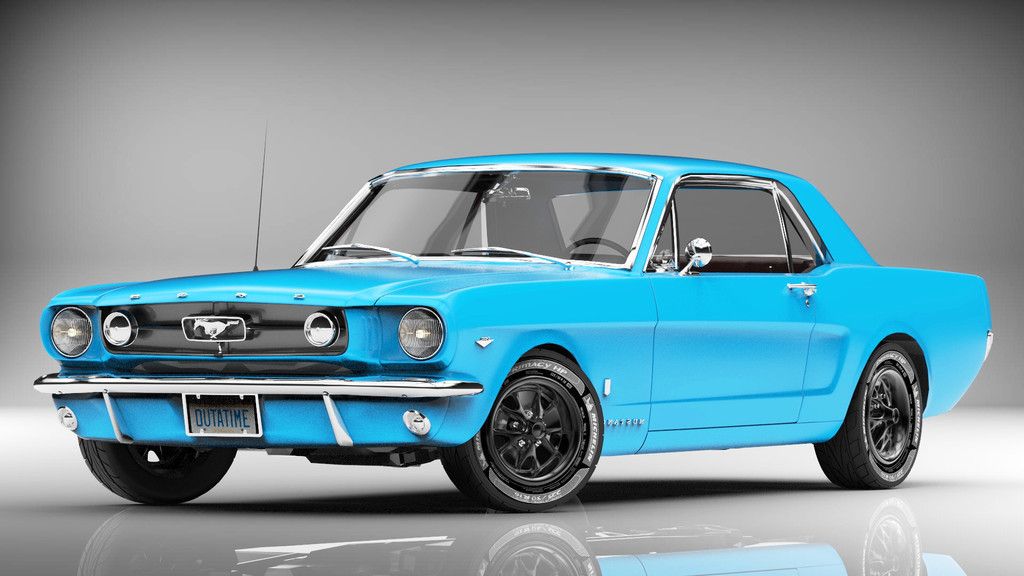 Ford Mustang blue classic car art wallpaper Ford mustang