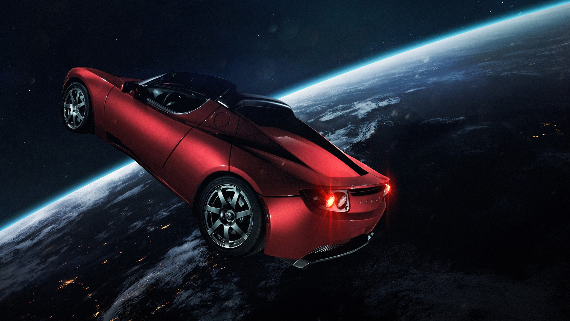 Elon Musk Tesla Roadster In Space Wallpaper HD