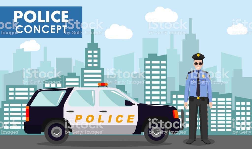 Police Concept Detailed Illustration Of Policeman On Background