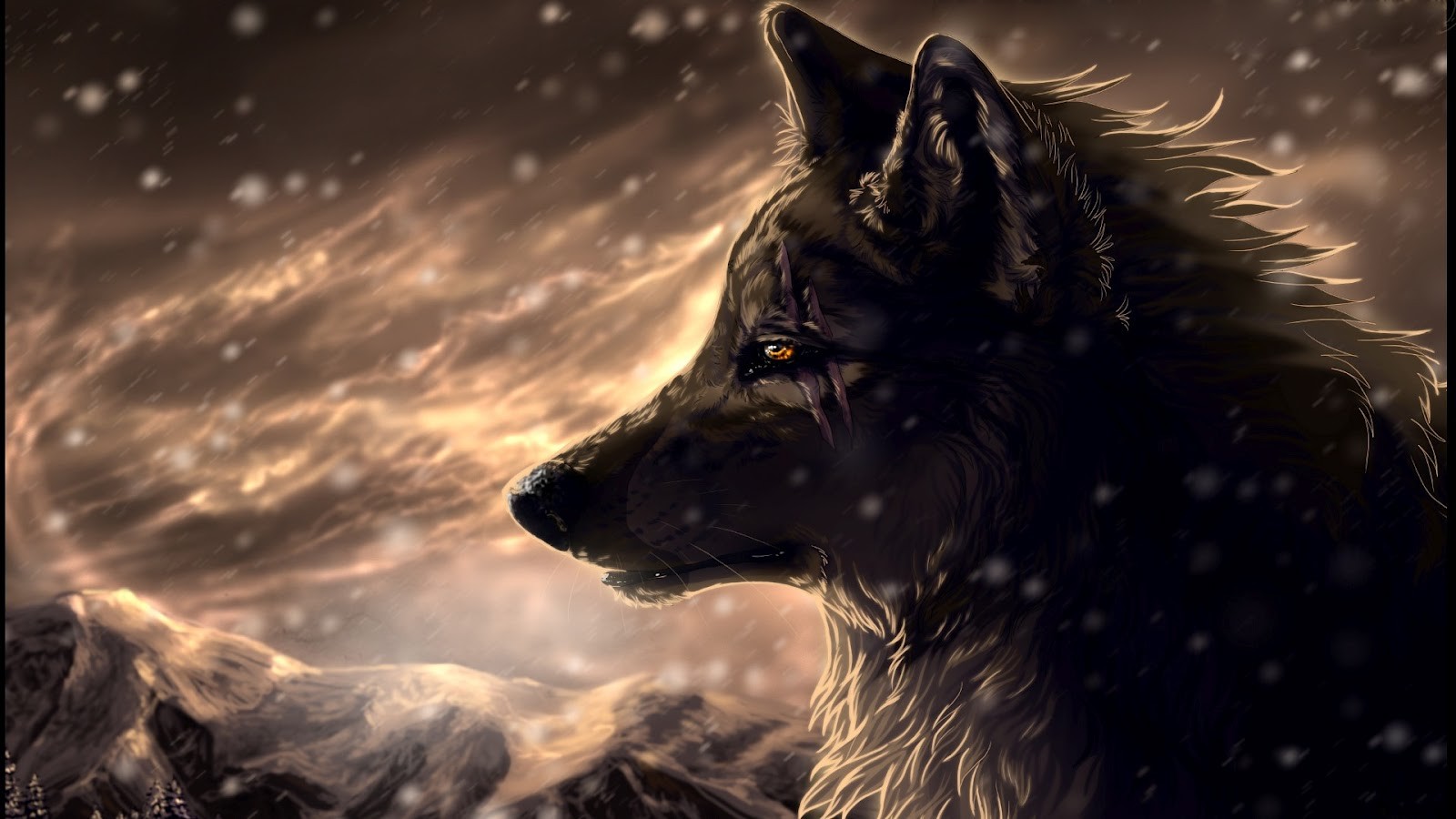 Digital Art Wolf Scars Wallpaper General