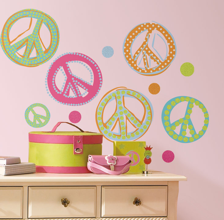 Free download peace and love wallpaper border Peace Signs Wall Stickers